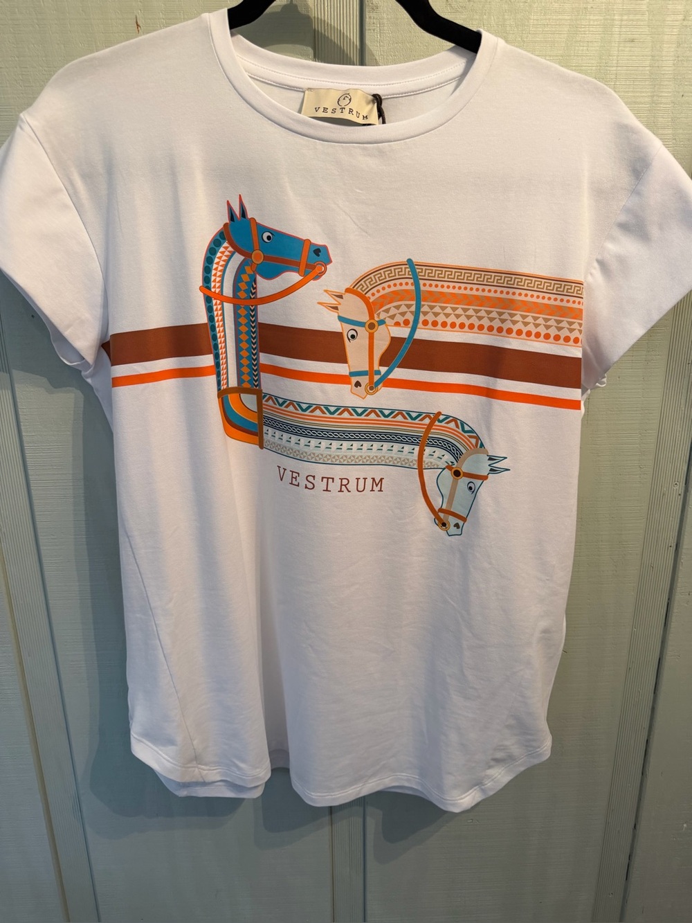 Vestrum Equestrian of Italy White Short-Sleeve Graphic Cotton/ Elastane Tee